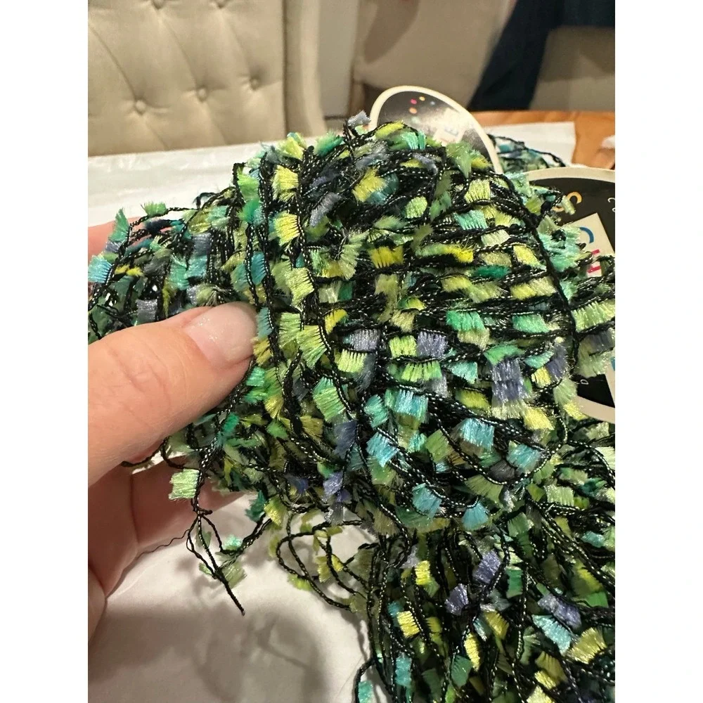 S. Charles Flag Ribbon Yarn Made in Italy Blue & Greens